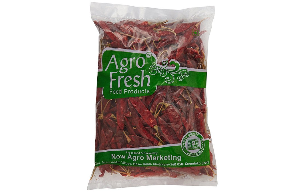 Agro Fresh Guntur Chilly With Stem    Pack  500 grams